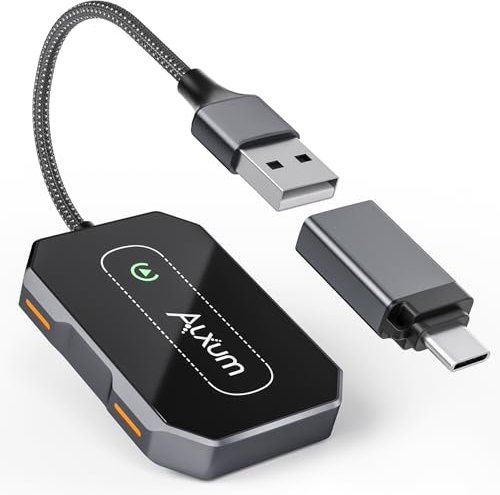 Alxum Carplay Wireless Adapter für iPhone,Carplay Wireless Adapter Dongle Konvertiert schnell und ohne Verzögerung kabelgebunden zu kabellos,Wired to Wireless Car Play Adapter für iPhone iOS 10+