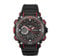 Sekonda Malvern Herren-Sportuhr, 49 mm, Ani-Digi, Quarz, leicht, mit Hintergrundbeleuchtung, Tages-/Datumsfunktion, Wecker, Stoppuhr, 100 m wasserdicht, Schwarz , Sportlich