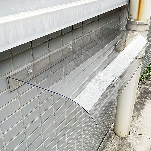 Pensilina Tettoia in policarbonato, Pensilina Copriporta per Porta Finestre Da Esterno 40x40cm 40x80cm 40x100cm 40x120cm 40x160cm 40x220cm