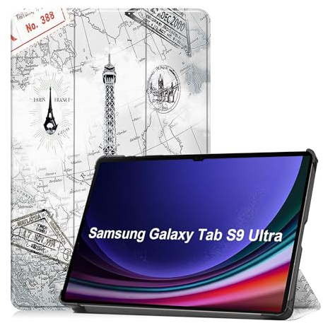 Lobwerk Cover für Samsung Tab Galaxy S9 Ultra SM-X910 SM-916B 14.6 Zoll Tablethülle Schlank mit Standfunktion und Auto Sleep/Wake Funktion