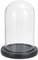 PATIKIL 5.9x3.5 Trasparente Cloche Vetro Cupola Vetro Campana Vetrina Centrotavola con Nero Legno Base per Natale Casa Decoro
