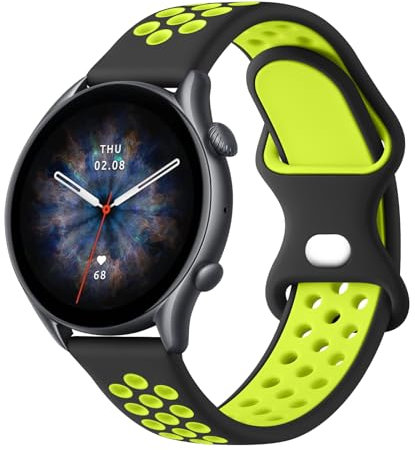 Cinturino per Amazfit GTR/GTR 2 /GTR 3 /GTR 4 Originale 2 Colores in 1, 22mm Silicone Morbido Cinturini per Amazfit GTR 4/GTR 3/GTR 3 Pro/GTR 47mm