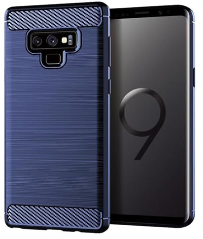 Sidande Hülle für Galaxy Note 9/für Samsung Note 9 SM-N960F hülle, Ultradünne Handyhülle mit stoßdämpfendem Carbon-Fiber-Design aus TPU-Gummi Robuster Schutzhülle für Samsung Galaxy Note 9 Marineblau