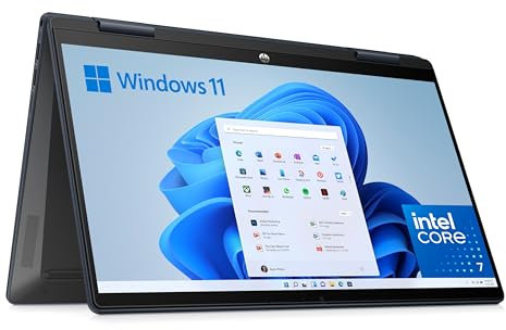 HP Pavilion x360 14-ek2004ns - Ordenador portátil de 14 Full HD Intel Core 7, 16GB RAM, 512GB SSD, Intel Iris Xe Graphics, Windows 11, Azul - Teclado QWERTY Español