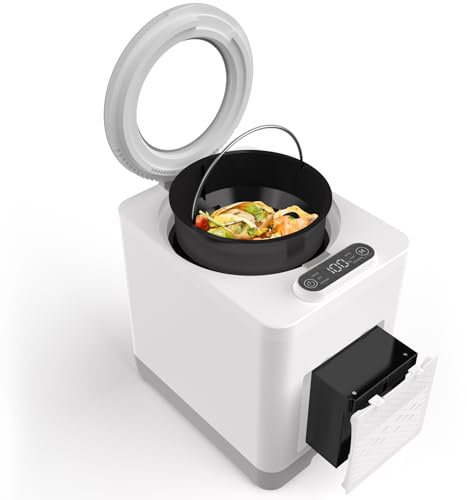 MIDIT 3.8L Electric Kitchen Composter, Smart Countertop Compost Bin Indoor/Outdoor, Odorless Electric Composter for Kitchen, Turn Food Waste and Scraps into Dry Natural Fertilizer for Plants