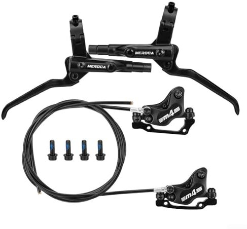 Hydraulische Scheibenbremse mit 4 Kolben, Fahrradöldruckbremsen-Set, Vierkolbenantrieb für Präzision und schnelles Bremsen (ein Paar)