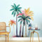 Supzone Pegatinas de Pared de Palmeras Plantas Tropicales Palmeral Adhesivos Pared Cocotero de Verano Vinilos Decorativos para Dormitorio Salón Sofá TV Fondo