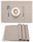 JEMIDI 4er Set Tischset gerippt Rautenmuster - 4 Tischsets aus Baumwolle - 4X Boho Platzdeckchen Platzset aus Stoff - Tisch Sets Platzsets Placemats - Beige