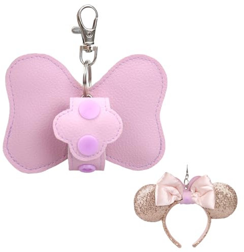 rainbowstar 2 Pack Mouse Ears Holder for Backpack Bag Headband Holder Lanyard Strap Keychain Headband Hanging Display Organizer, Pink, S
