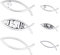 SUPERFINDINGS 9 Stück Christlicher Fisch Aufkleber Kunststoff Christlicher Fisch Sticker Fisch Auto Emblem Glaubensfisch Emblem Sticker Für Auto Motorrad LKW Wände Fenster Fahrzeug Dekoration
