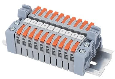 Alriedy Hutschienen Klemmen LT-2,5 orange Reihenklemme,Klemmleiste Elektro für Schnelles Verdrahten,Durchgangsklemme für Elektrische Leitungsverbindungen, Geeignet für DIY-Projekte und Elektrotechnik