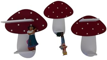 PsGreen Pilze-3er-Set kompatibel für Toniefiguren, Tonieregal Toniebox Tonie Erweiterung - Erweiterungsregal - Kinderzimmer - Pilz - Wald - Natur