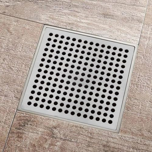 Scarico quadrato a pavimento, copertura per scarico doccia, copertura a rete di scarico a pavimento, foro di scarico quadrato, tappo per doccia, vasca da bagno, cucina (8,2 cm)