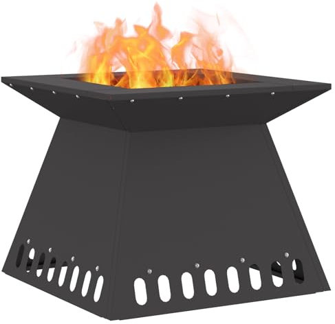 vidaXL Braciere Nero 48x48x40 cm Acciaio