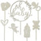 7PCS Wooden Baby Shower Cake Topper,Boho Cake Toppers Baby Shower Decorations for Baby Showers and Gender Reveal Parties