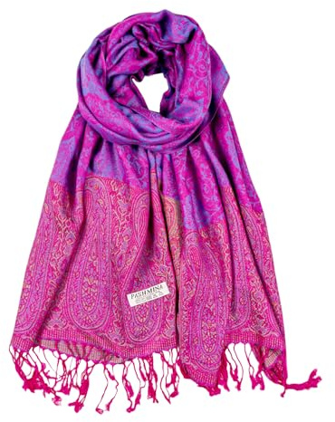 CRFASIBE Pashmina Écharpe pour Femme, Paisley Mélange de Couleurs, 200x70cm | Hiver Foulards Mode, Automne Étole, Parfait Cadeau, Stole Jacquard Doux pour Mariage, Fête, Noël, Soirée, Quotidien, Bureau