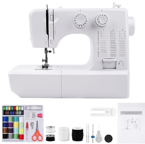 818 mini macchina da cucire domestica, 45 punti macchina da cucire elettrica con 42 pezzi kit di cucito per bambini adulti principianti