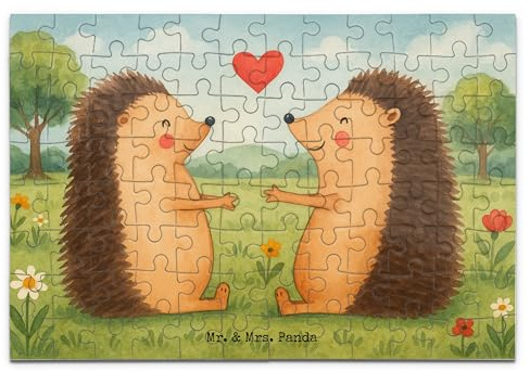 Mr. & Mrs. Panda Puzzle Igel Liebe Design 96 Teile - Geschenk, 500, Puzzlespiel, 2000, Verliebt, Freundin, Verlobung, Legespiel, 1000, Hochzeit