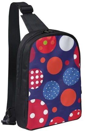 ULKMFFCF Schultertasche für Herren und Damen, wasserdicht, mit Punkten, Rot / Weiß