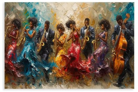 XFATGIA Jazz-Musiker-Poster, Leinwand-Poster, Wandkunst, Dekordruck, Bild Gemälde für Wohnzimmer, Schlafzimmer, Dekoration, 30 x 45 cm