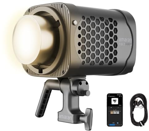 amaran Halo 600x 610W Bi-Color COB LED Videoleuchte | 32500 Lux@1m, All-in-One Monolight, AC-Stromversorgung, Metall Bowens Mount, CRI 96+, TLCI 97+, DMX, App Steuerung