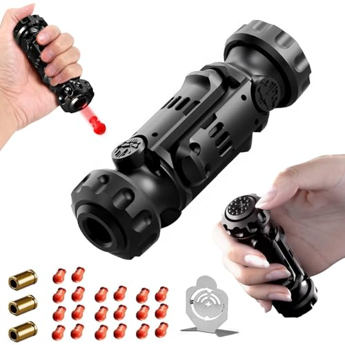 3T6B Legierung Anti Stress Spielzeug mit Softballwaffen, EDC Antistress Spielzeug Dekompression, Metal Fidget Slider, Kann gedreht und gefaltet Werden, Anti-Angst (Schwarz)
