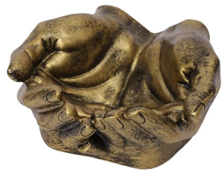 Handskulptur-Dekoration, Kunstharz, Doppelhandorganizer, 13 x 13 cm, 300 g, Schmuck-Schlüsselhalter, Figur, Schreibtisch, Ornament, Eingangstisch, Dekoration, Statue, modernes Geschenk