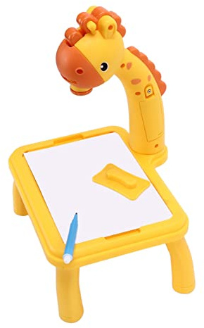 Eminchu Educational Drawing Projector Table for Kids, Interactive LED Painting Board, Improve Creativity and Imagination, Plastic Material, 3+ Years Old (Small Yellow Color Box)
