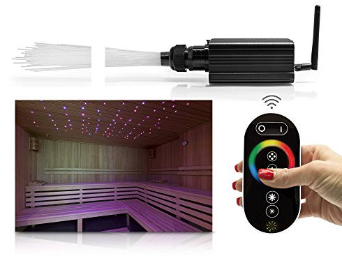 LWL-RGBW-Sternenhimmelset mit Funkfernbedienung und Netzteil mit 250 Lichtpunkten, 16W Lichtgenerator für Decken aller Art für Sauna und Pool