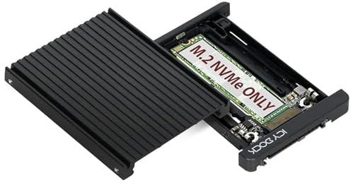 ICY DOCK M.2 NVMe PCIe 3.0/4.0 SSD zu 2,5 Zoll SFF-8639 NVMe U.2 SSD-Adapter / Konverter mit integriertem Kühlkörper (Nicht SATA kompatibel) - EZConvert MB705M2P-B