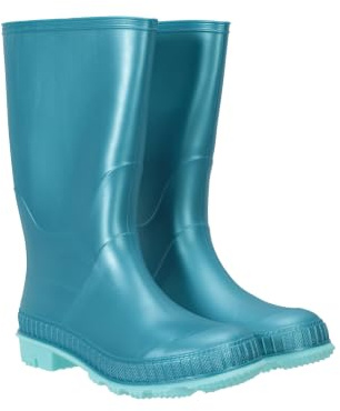Mountain Warehouse Plain Kids Waterproof Wellies Boys Girls Light Teal 1
