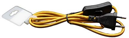 Conexión Dorada de 1,5m con Interruptor, Ideal para iluminación y Control de Dispositivos eléctricos.