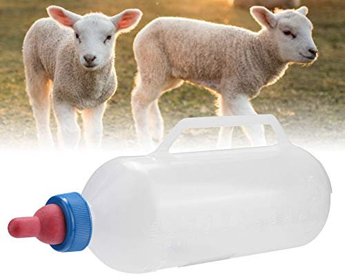 Huairdum Baby Goat Milk Feeder, Lamb Milk Bottle Portable 1L Lamb Milk Bottle Baby Goat Milk Feeding Feeder Nursing Bottle with Handle for Small Animal Feed Orphaned Lamb Pup