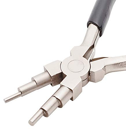 BENECREAT 6 in 1 Bügelzange Drahtschleifen-Formzange mit rutschfestem Komfortgriff für 3mm bis 9.5mm Schlaufen und Biegeringe, schwarz