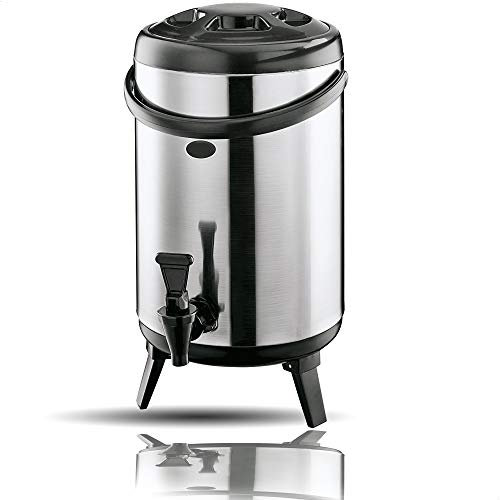 Gastronette Dispensador de bebidas térmicas, dispensador de bebidas calientes con grifo, portátil, grifo reutilizable para frío, grifo basculante para bebidas, 12 litros