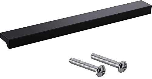 Gedotec Möbelgriffe aus Aluminium | 1 Stück Türgriffe für Schränke - Schwarz matt inkl. Befestigungsmaterial | ANGLE 0077 | LA: 64 mm | Griffe für Küchenschränke Schrankgriffe Griffe Möbel