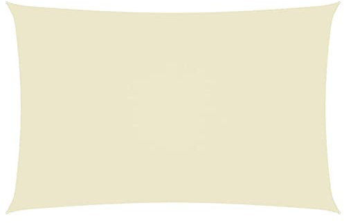 Tidyard Tenda Parasole Vela Parasole in Tela Oxford, Rettangolare 2x5 m, Vela Ombreggiante/Tende da Sole per Esterno, Protezione Raggi UV, Tende a Vela per Terrazzo Balcone Giardino Piscina, Crema