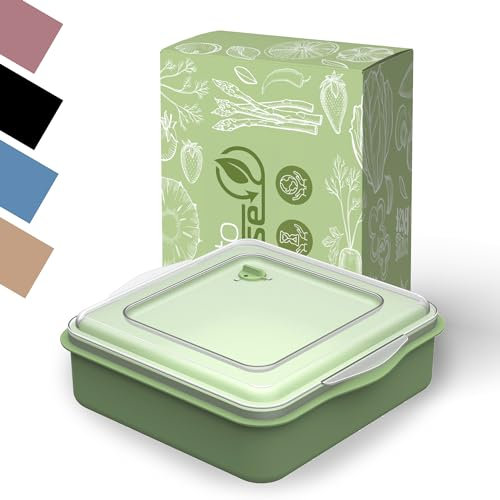 REuse Menübox take away Verpackung - Essensbehälter to go Lunchbox für Lebensmittel und Frischhaltebox nachhaltige Mehrweg Dose 2,l spülmaschinen- und mikrowellen geeignet (geselliges grün)