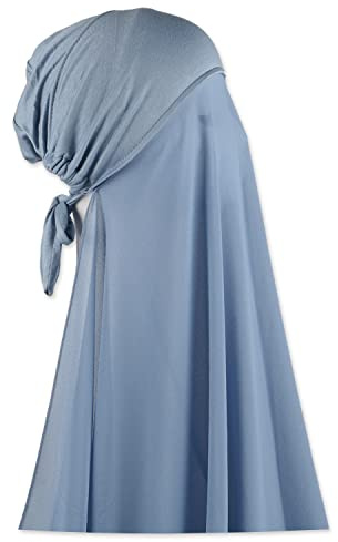 Faticinfa Instant Chiffon Hijab with Tie Back Under Cap Solid Color Soft Chiffon Scarf With Hijab Inner Caps For Muslim Women