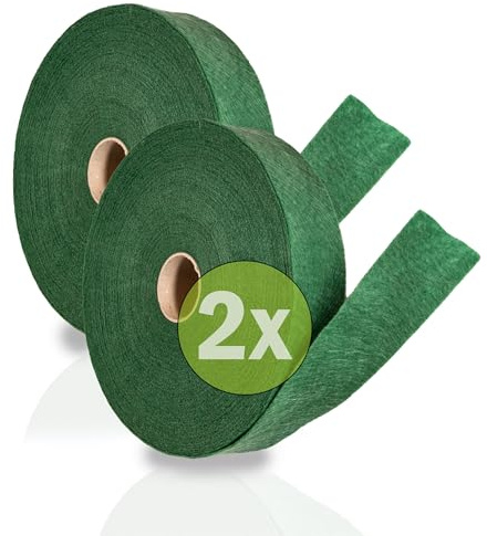 Gards® Baumanbinder 2er Set – Vliesband – Gartenschnur, 25 Meter, atmungsaktiv, luftdurchlässig, witterungsbeständig, 100% aus Österreich, 30 mm breit, 200g/m², grün