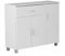möbelando Design Sideboard SETE 90 x 75 x 30 cm Weiß | Schränkchen mit 1 Schublade 3 Türen | Moderne Schlafzimmer Kommode | Anrichte Esszimmer | Schmaler Schuhschrank mit Schublade