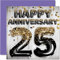 Tolle silberne Jubiläumskarte für Ehemann Freund Ehefrau Freundin Freundin Schwarz Gold Glitzer Ballon – Happy 25th Anniversary Cards from Family 145 mm x 145 mm Grußkarten Twenty-Fifth Anniversaries