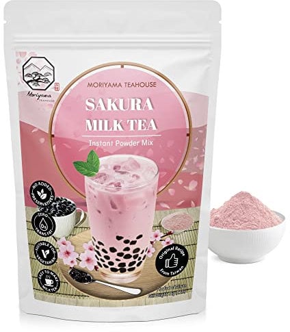 Sakura Cherry Blossom Bubble Milk Tea Instant 3in1 Powder Mix - 1kg (33 Drinks) | For Boba Tea, Milkshake, Blended Frappe and Bakery | Authentic Taiwan Recipe | No Preservatives by Moriyama Teahouse