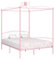 Hommdiy Himmelbett Bettgestell Bett Einzelbett Metallbett Bettrahmen Lattenrost Schlafzimmerbett Schlafzimmermöbel Ehebett Rosa Metall 180 x 200 cm