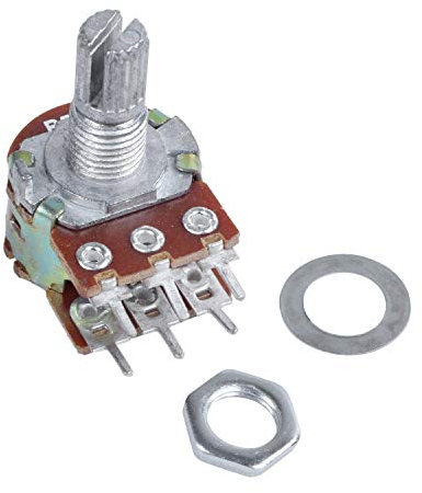 Piarktoy 1 x silberfarbenes Metall B50K 50K Ohm 6-poliges Potentiometer 3,8 x 2,8 x 1,7 cm