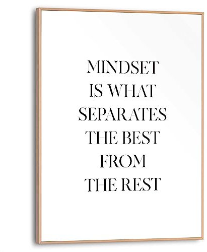 REINDERS Gerahmtes Bild, Mindset, Home Office, Bilder, Wanddeko, Room Decor, MDF, Schwarz-Weiß, 40x30cm