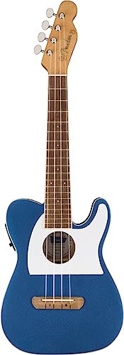 Fender Fullerton Tele® Uke, Walnut Fingerboard, White Pickguard, Lake Placid Blue