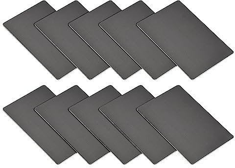 QUARKZMAN 3.9 x 2.4 Pulgadas Anodizado Aluminio Placa x 10uds Aluminio Metal Placas Grabado Vacíos para Bricolaje, Manualidades, Hogar Decoración, [Negro]