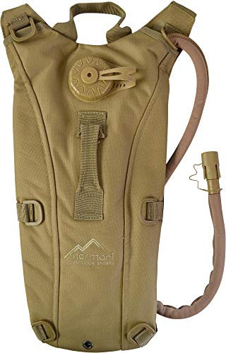 Trinkrucksack 2,5 Liter Trinkblase Wasserrucksack Laufrucksack mit TPU-Beutel und Brustgurt für Fahrrad Fahren Laufen Wandern Running Outdoor-Rucksack Farbe Coyote
