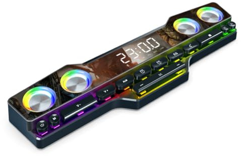 LIVASH V18 Dazzle Colour Speakers Home Desktop Computer Game Big Sound LED Colour Lights Gaming Keyboard Bluetooth Speakers Easy Install Easy to Use